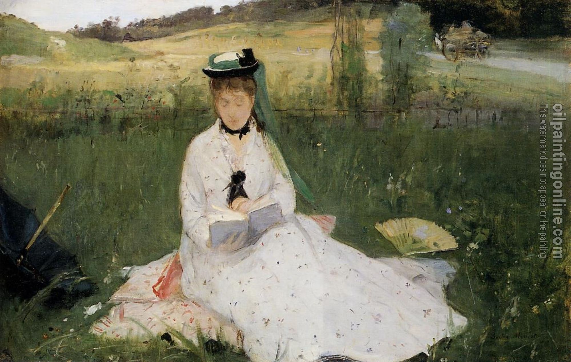 Morisot, Berthe - Reading with Green Umbrella